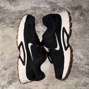 Nike Black and White Mesh Trainer with Gum Outsole